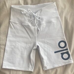 Alo Yoga Women's White Lace-Up Shorts